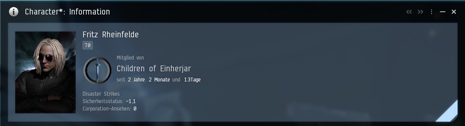 Character information: Fritz Rheinfelde, security status -1.1